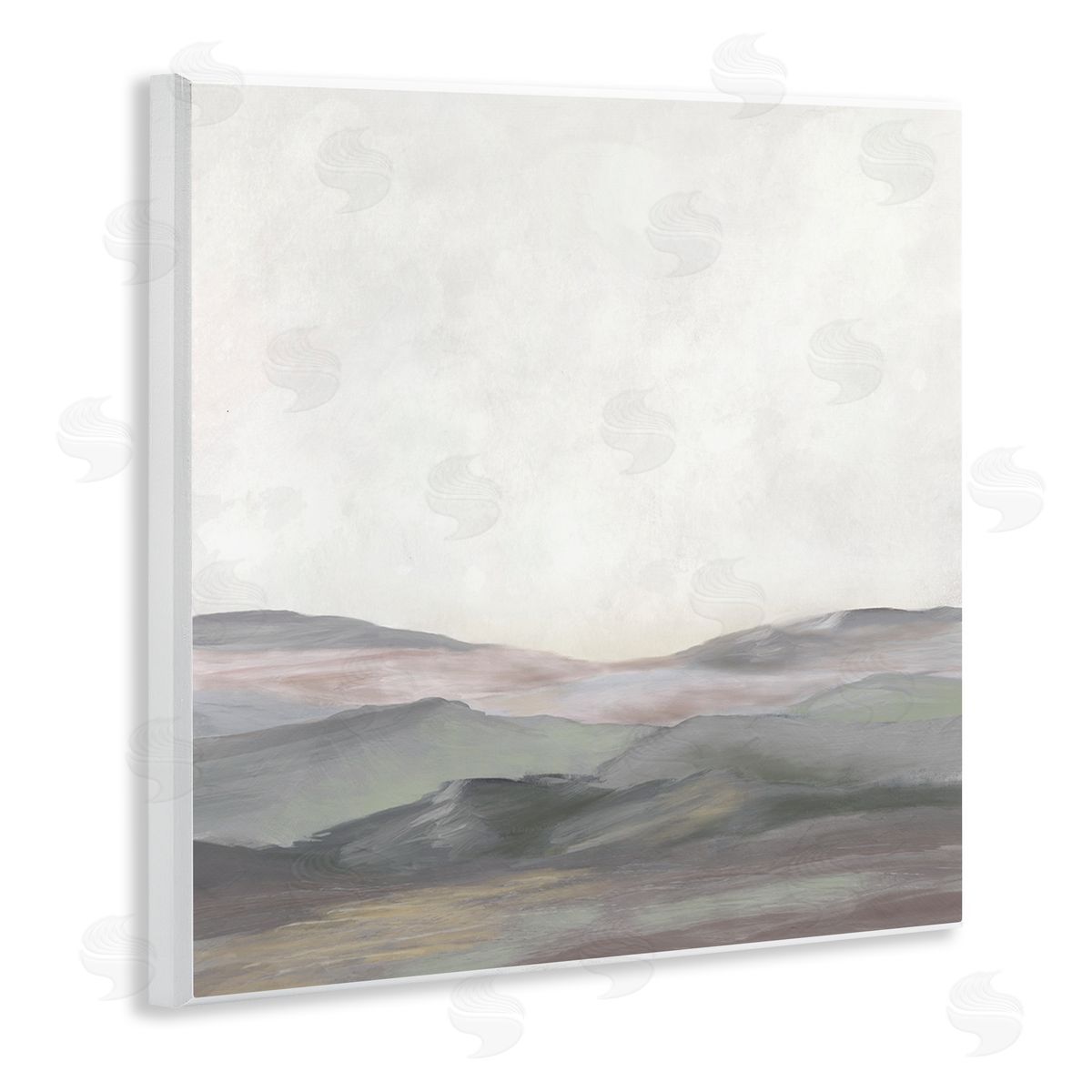 J:L Design Grey Foggy Mountainscape Canvas Wall Art Print