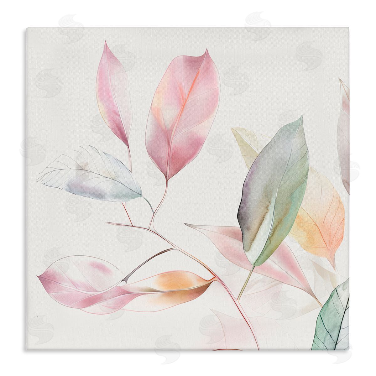 Raymond Powers Pastel Light Leaves Canvas Wall Art Print
