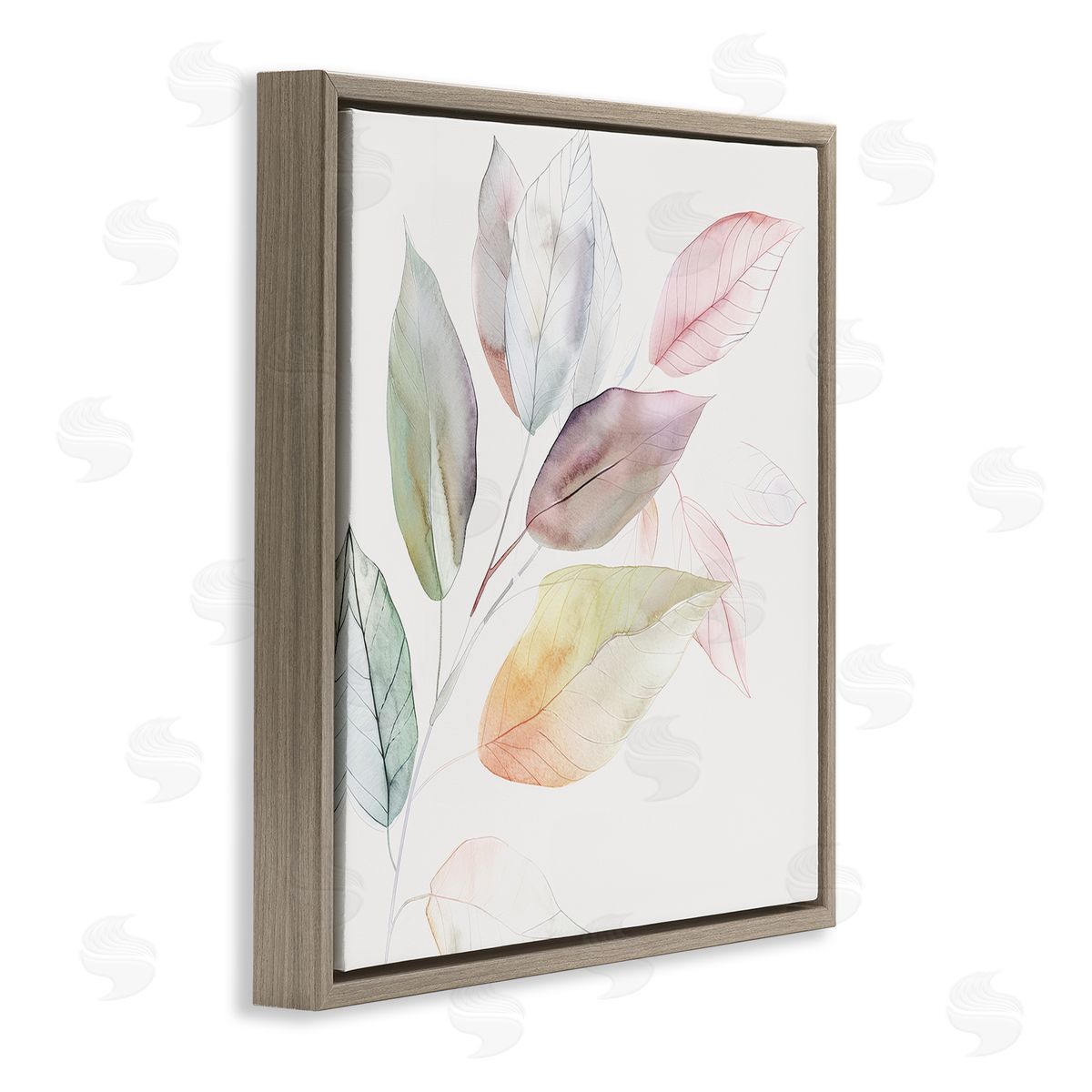 Raymond Powers Light Pastel Leaves Canvas Wall Art Print