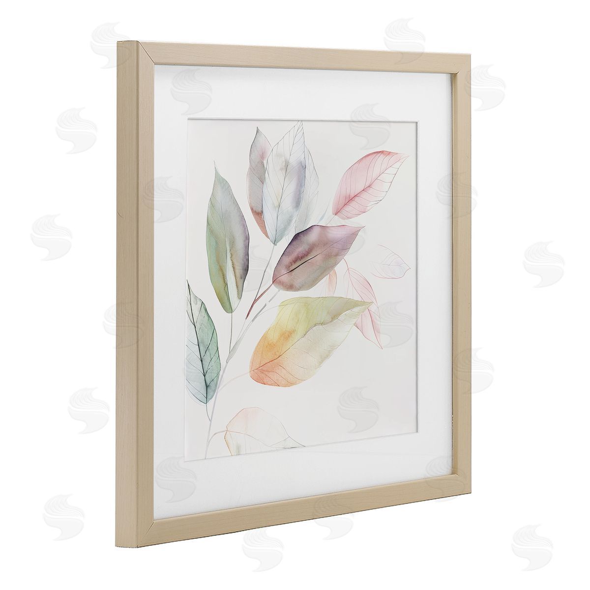 Raymond Powers Light Pastel Leaves Canvas Wall Art Print