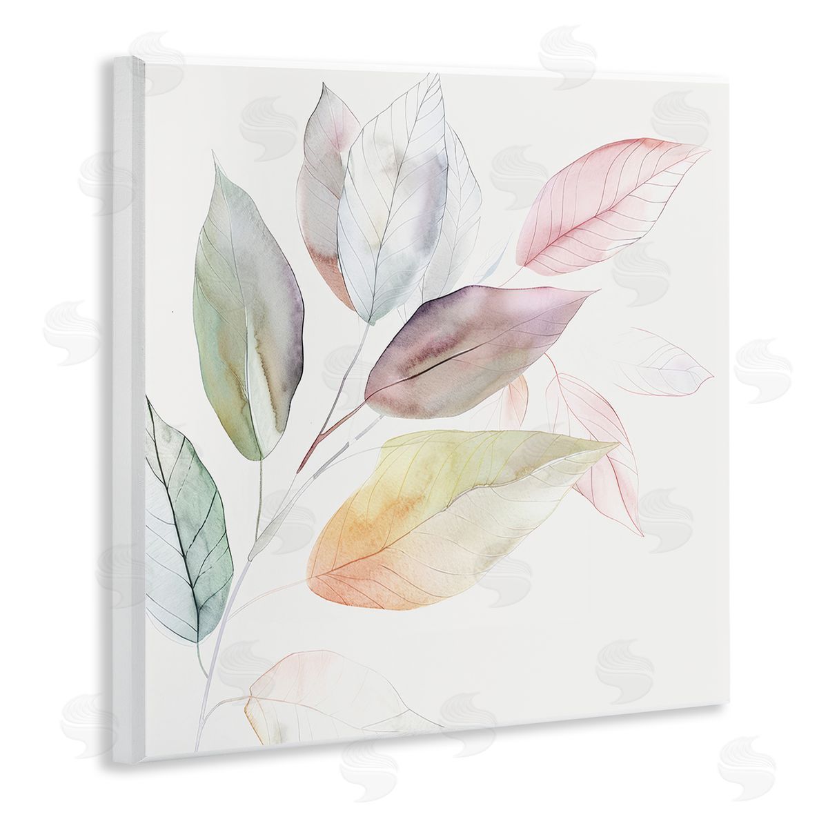 Raymond Powers Light Pastel Leaves Canvas Wall Art Print