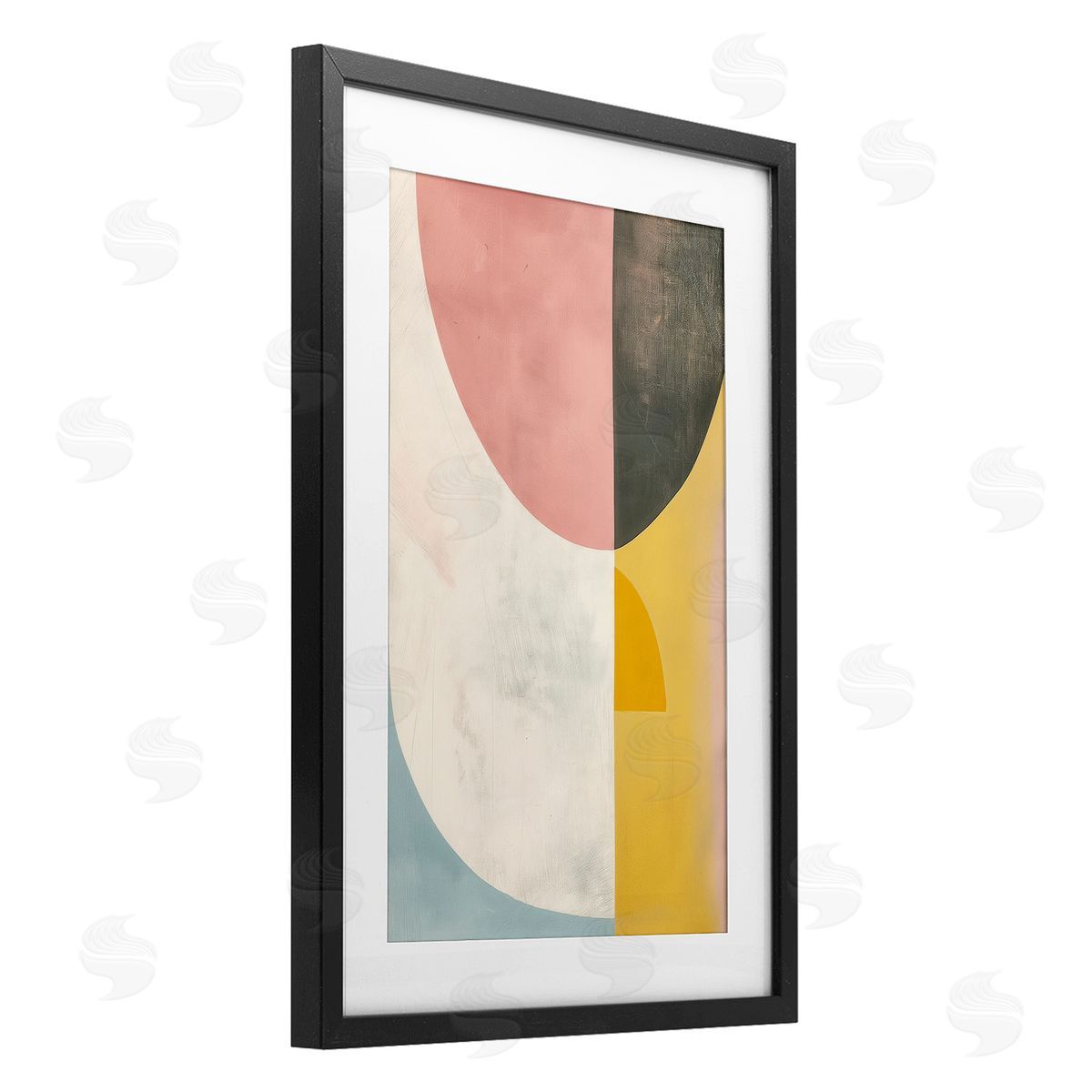 1x Scandinavian Pastel Curves Canvas Wall Art Print