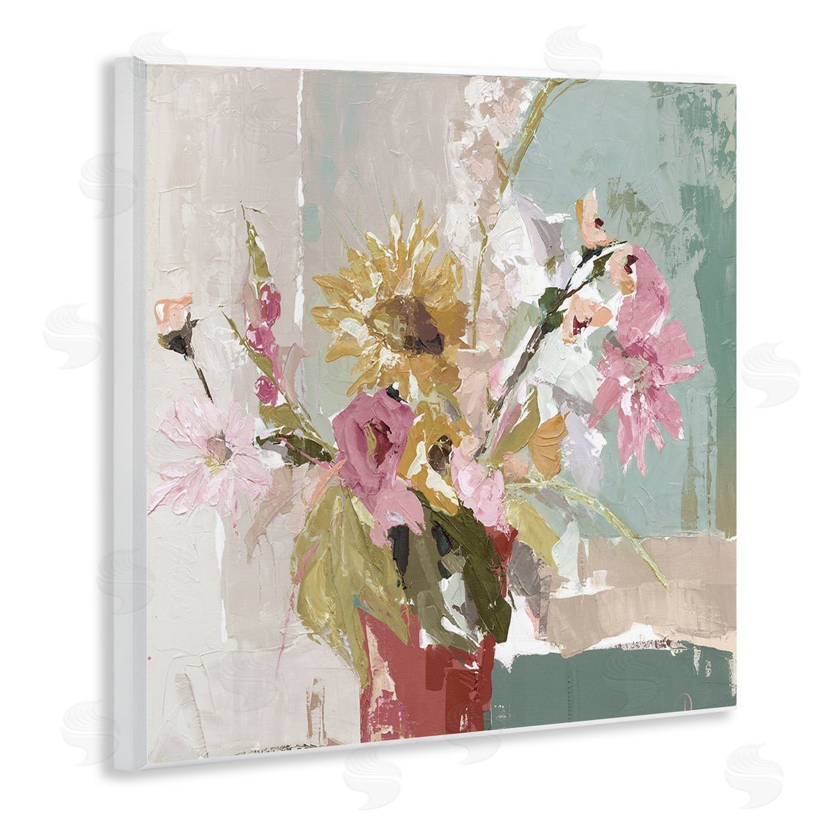 Susan Pepe Mixed Sunflower Vase Abstract Canvas Wall Art Print