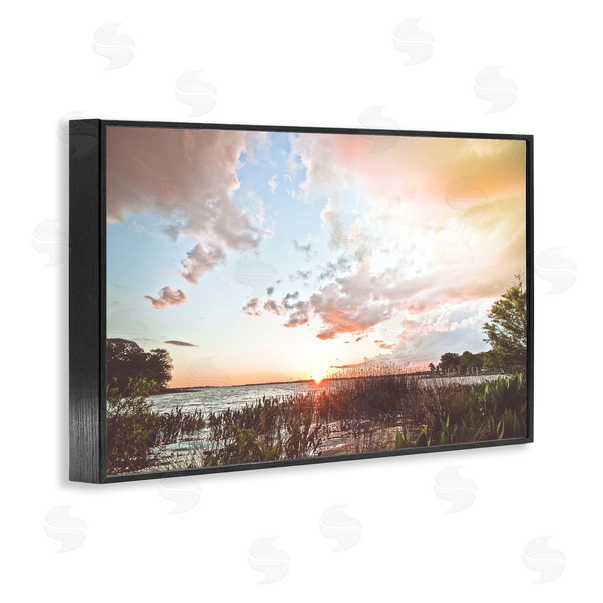 BRUCE NAWROCKE Sunset Clouds Overlooking Beach Canvas Wall Art Print