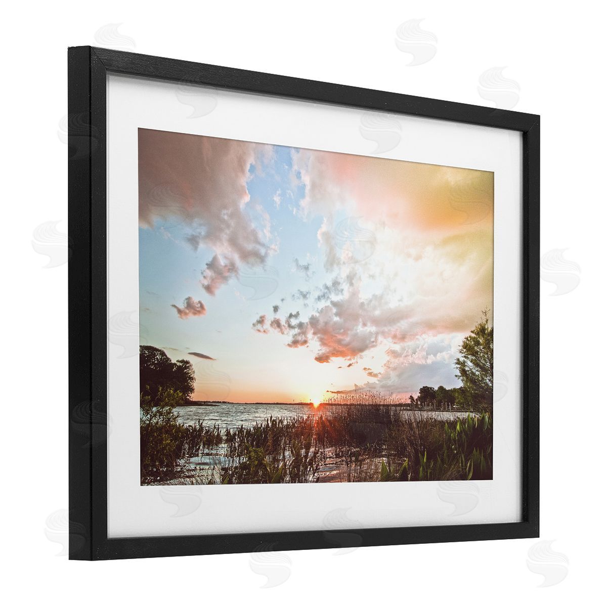 BRUCE NAWROCKE Sunset Clouds Overlooking Beach Canvas Wall Art Print