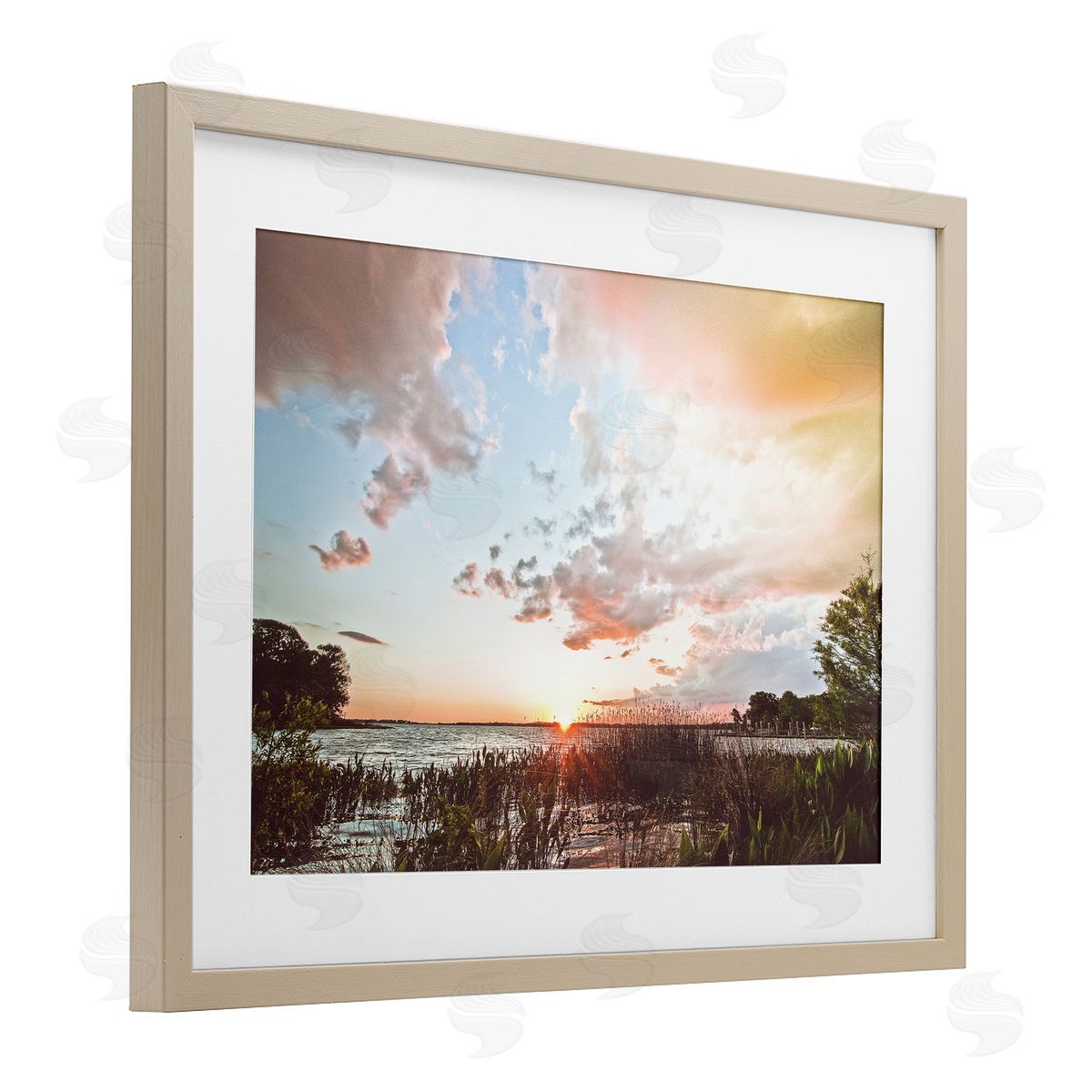 BRUCE NAWROCKE Sunset Clouds Overlooking Beach Canvas Wall Art Print