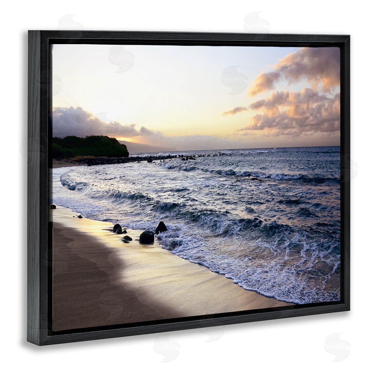 BRUCE NAWROCKE Angled Sunset Beach Canvas Wall Art Print