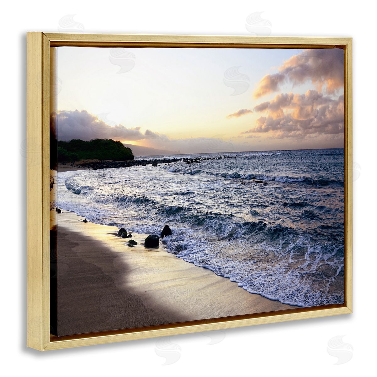 BRUCE NAWROCKE Angled Sunset Beach Canvas Wall Art Print