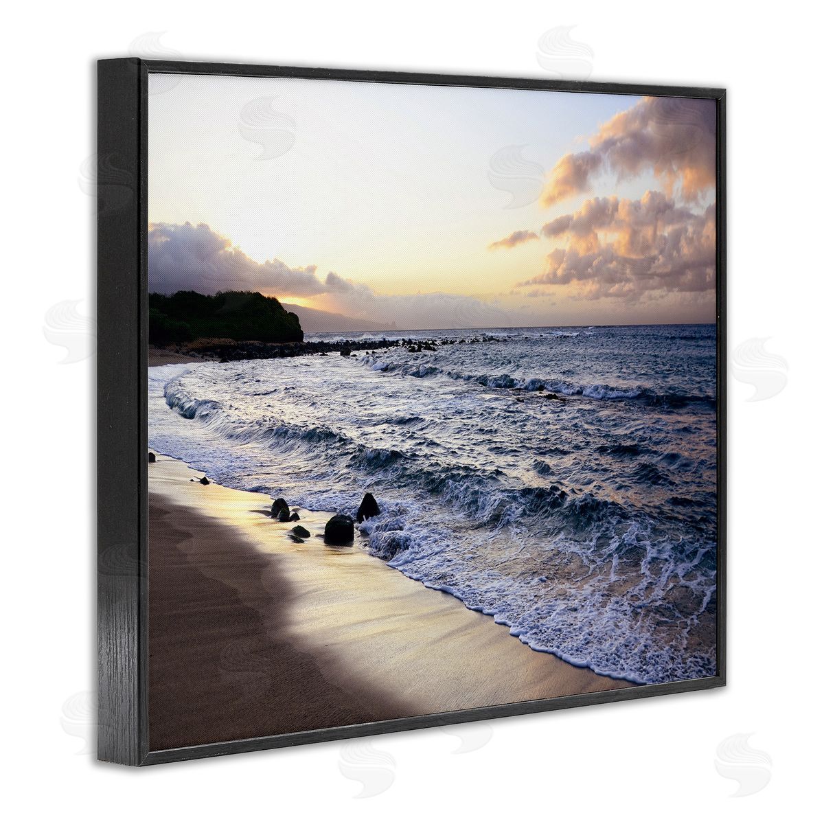 BRUCE NAWROCKE Angled Sunset Beach Canvas Wall Art Print