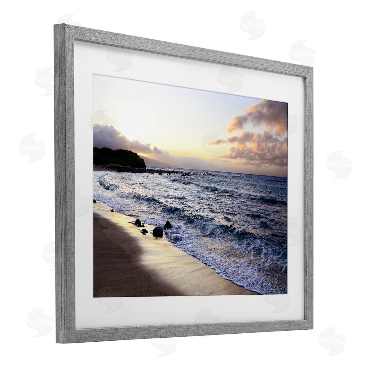 BRUCE NAWROCKE Angled Sunset Beach Canvas Wall Art Print