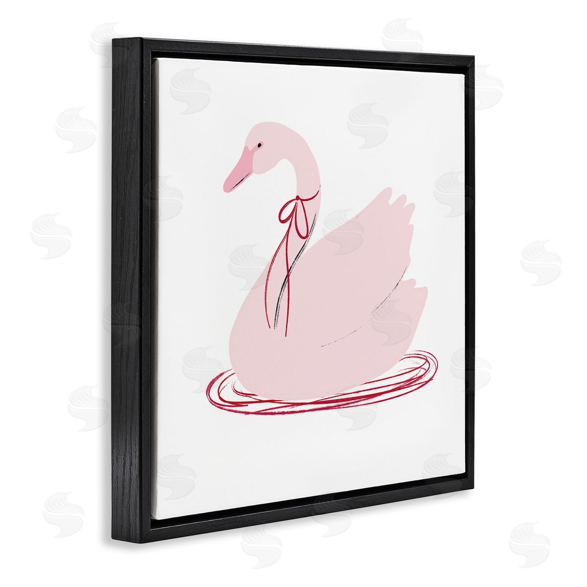 Lucille Price Pink Swan with Bow Canvas Wall Art Print