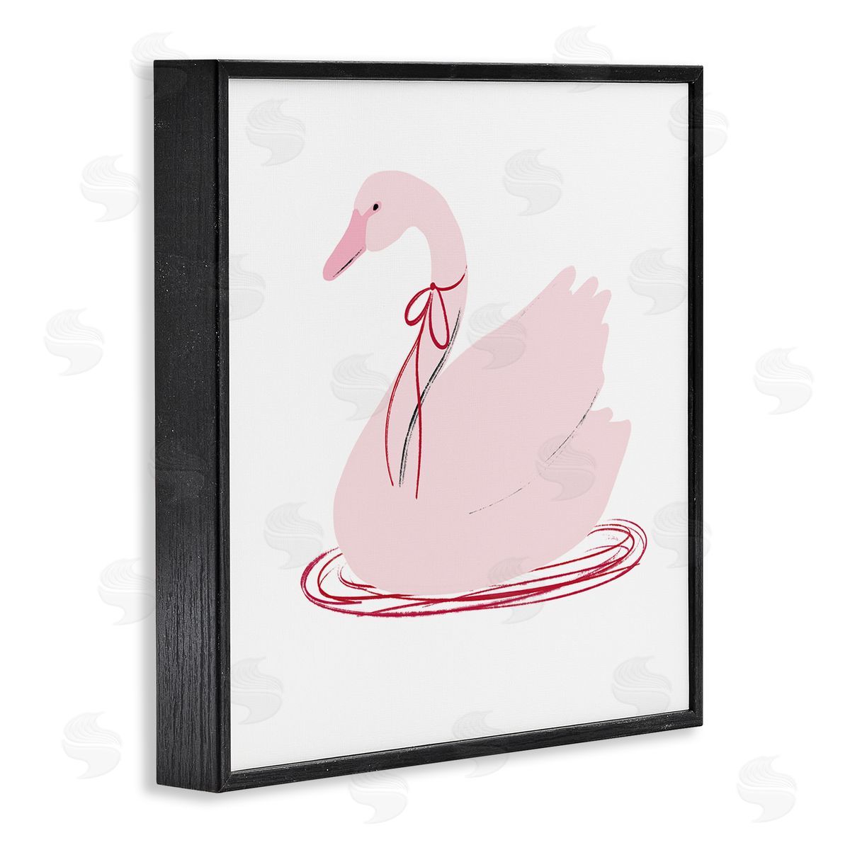 Lucille Price Pink Swan with Bow Canvas Wall Art Print