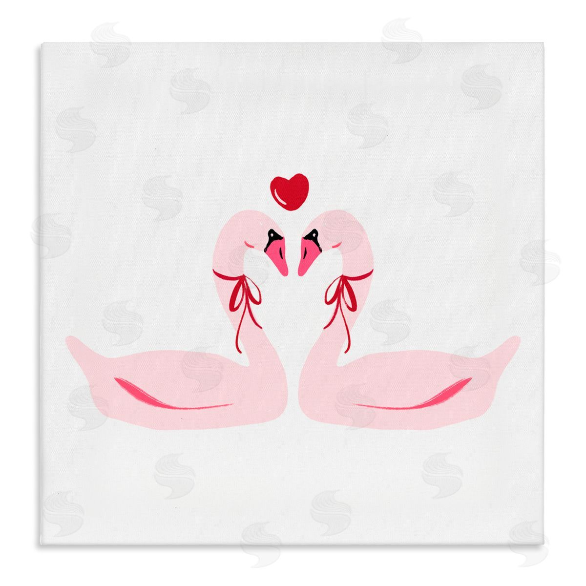 Lucille Price Romantic Love Swans Canvas Wall Art Print