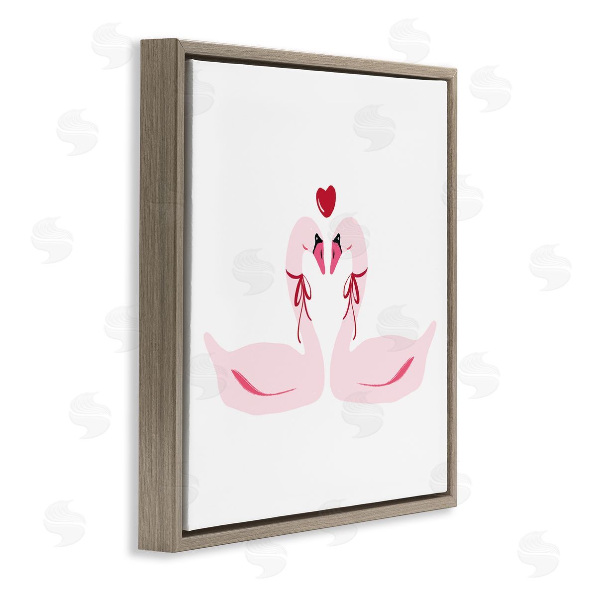 Lucille Price Romantic Love Swans Canvas Wall Art Print