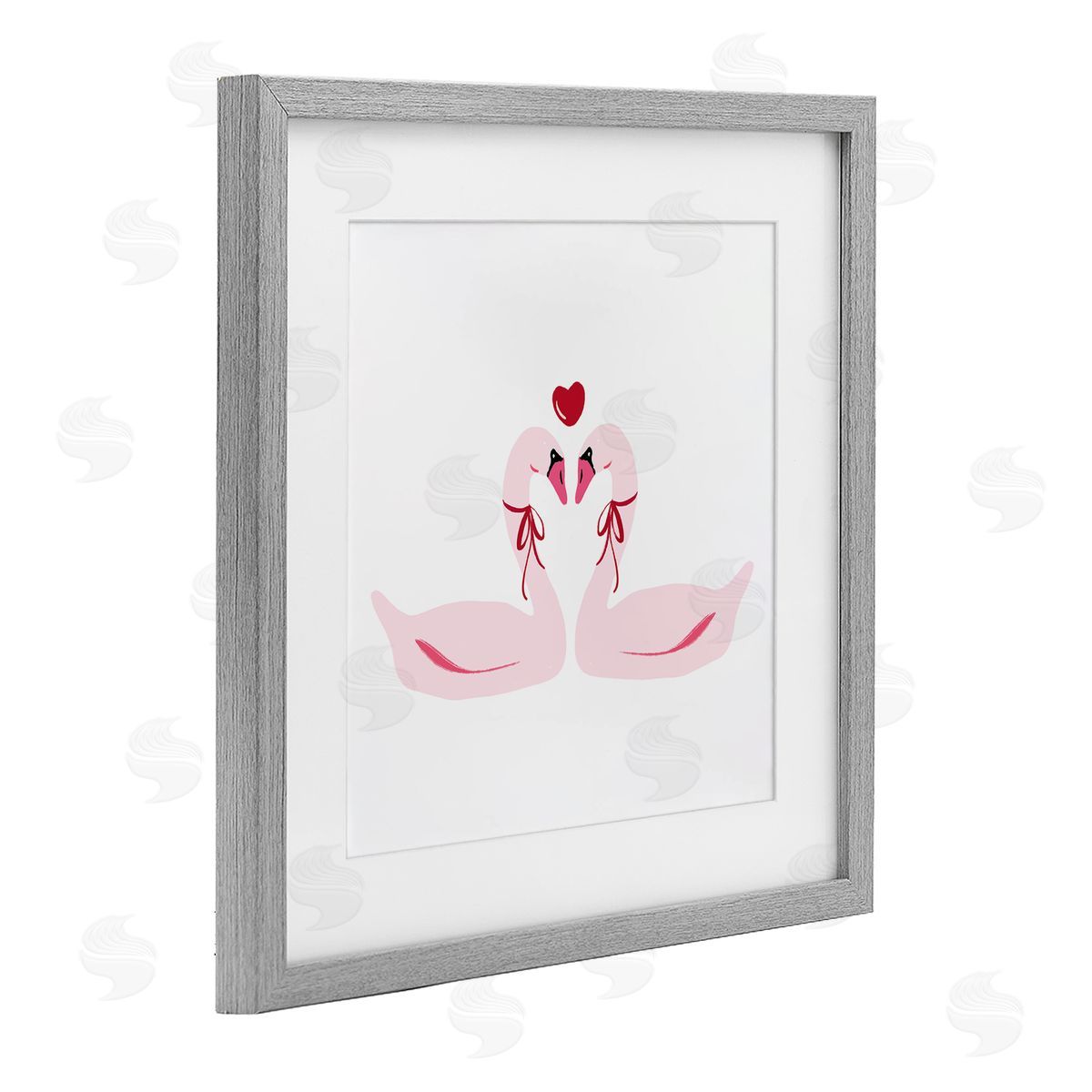 Lucille Price Romantic Love Swans Canvas Wall Art Print