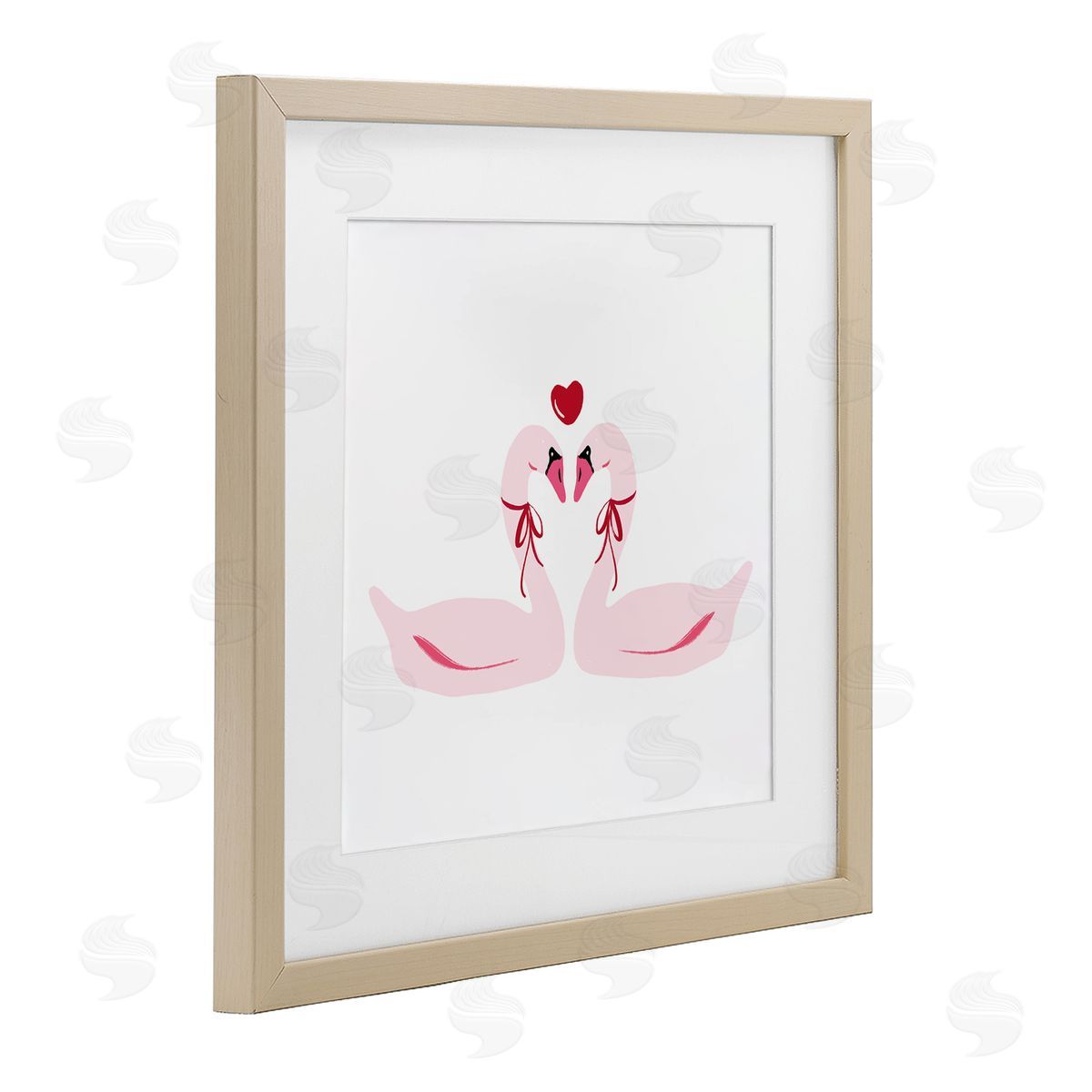 Lucille Price Romantic Love Swans Canvas Wall Art Print