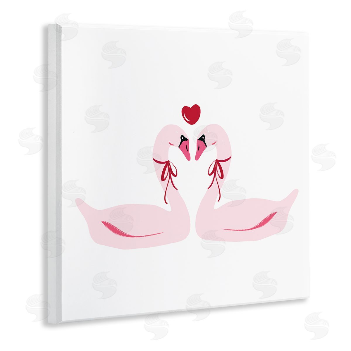 Lucille Price Romantic Love Swans Canvas Wall Art Print