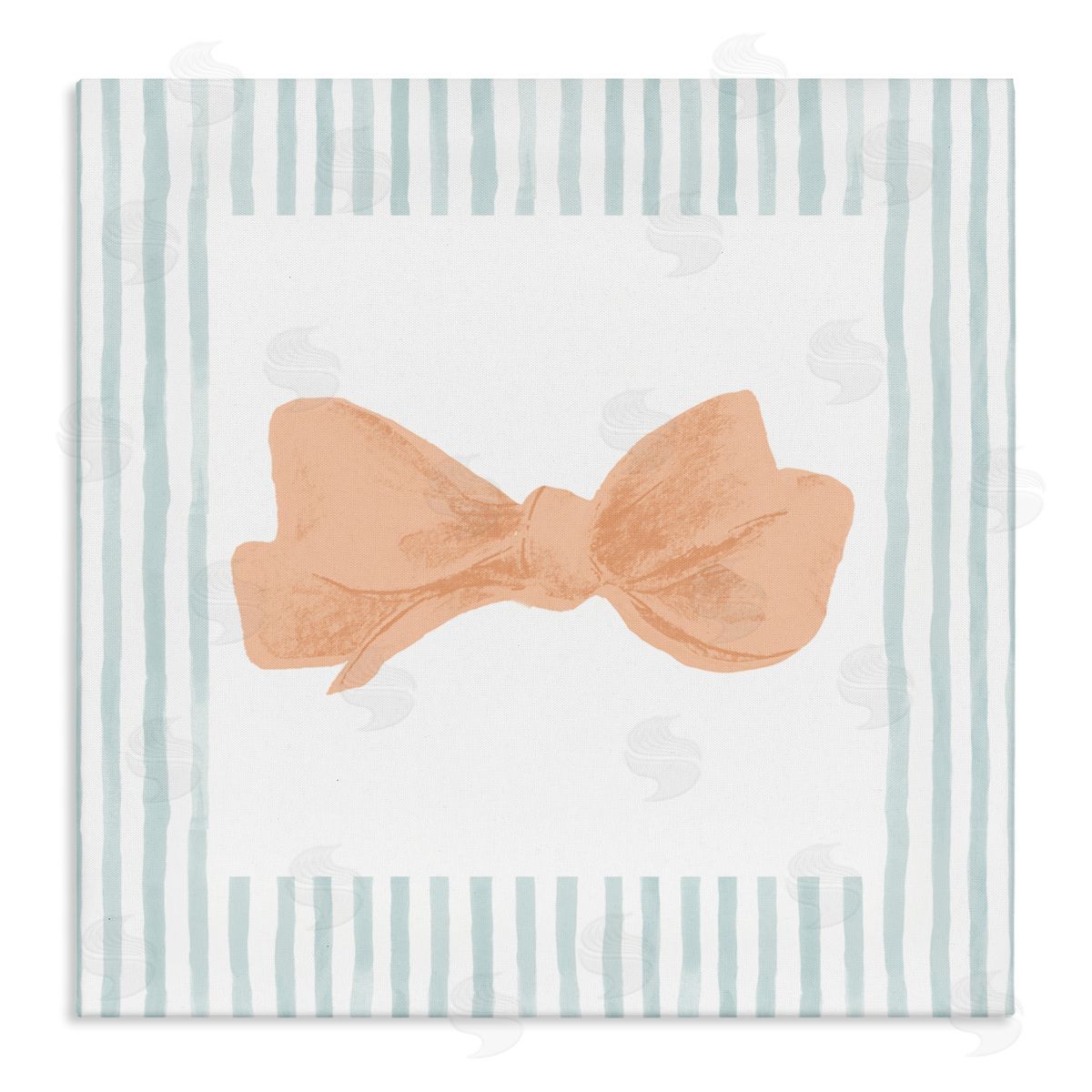 PATRICIA PINTO Pastel Bow in Striped Border Canvas Wall Art Print