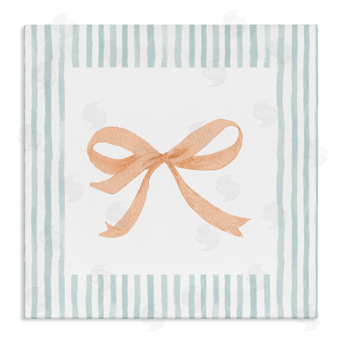 PATRICIA PINTO Chic Bow with Striped Border Canvas Wall Art Print