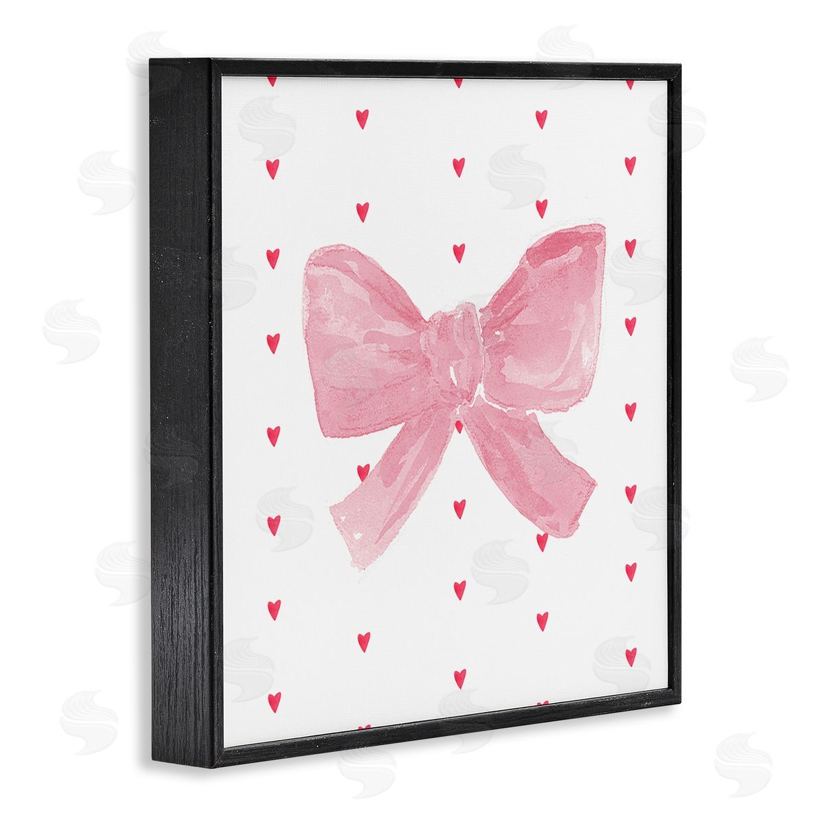 Lucille Price Pink Bow on Hearts Canvas Wall Art Print