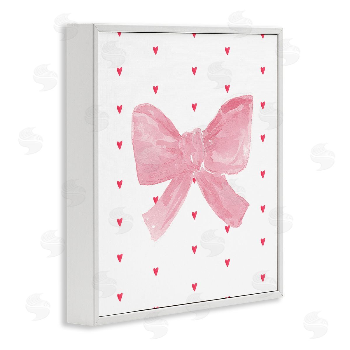 Lucille Price Pink Bow on Hearts Canvas Wall Art Print