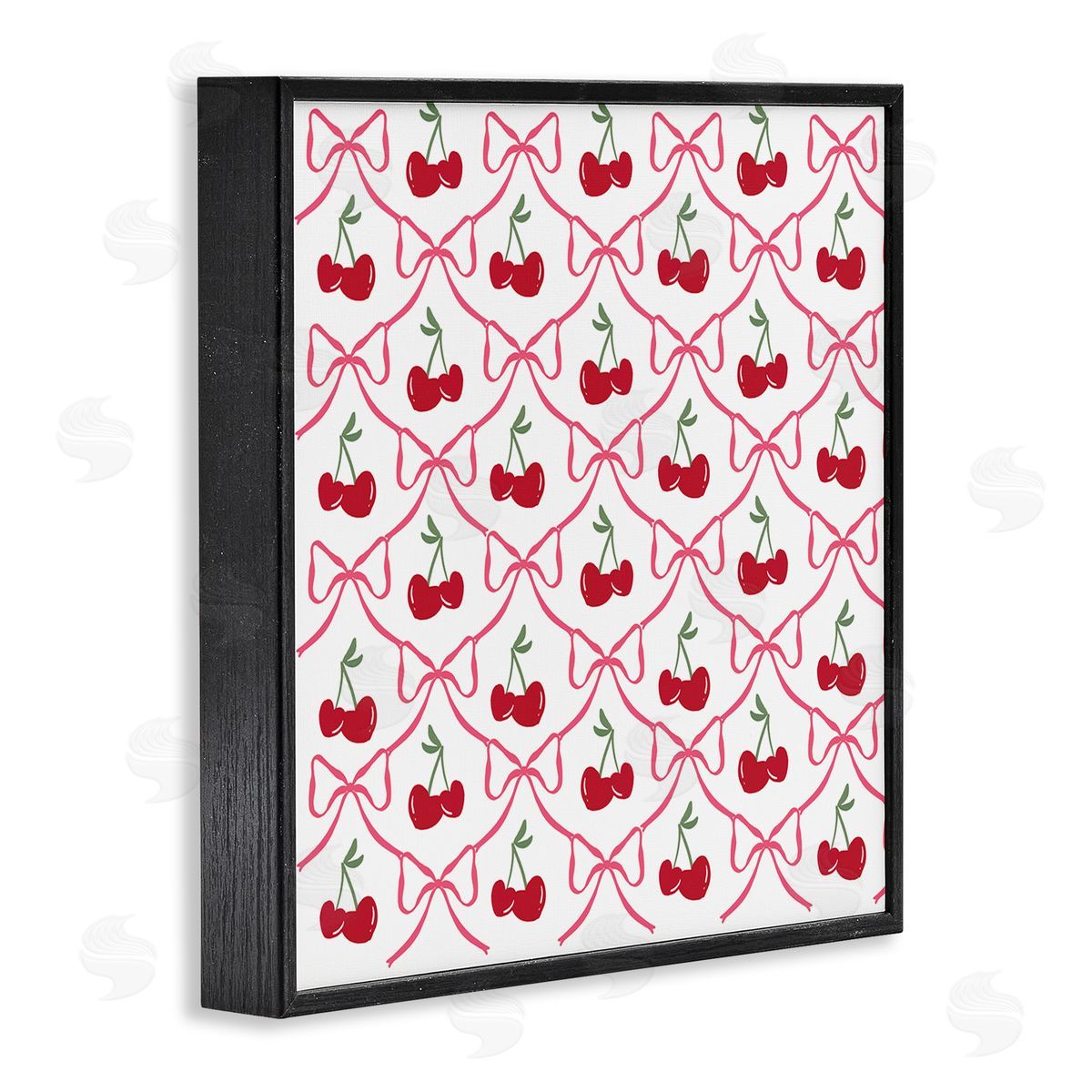 Lucille Price Cute Cherries & Bows Pattern Canvas Wall Art Print