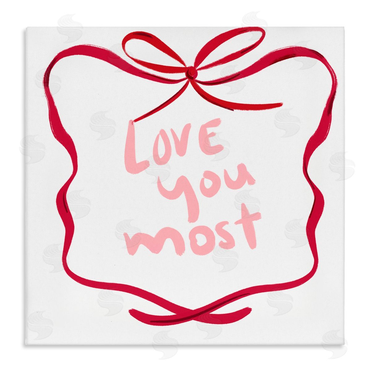 Lucille Price Love You Most in Ribbon Canvas Wall Art Print