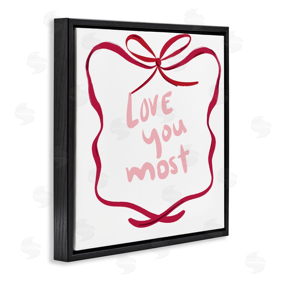 Lucille Price Love You Most in Ribbon Canvas Wall Art Print