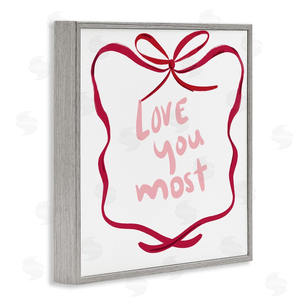 Lucille Price Love You Most in Ribbon Canvas Wall Art Print
