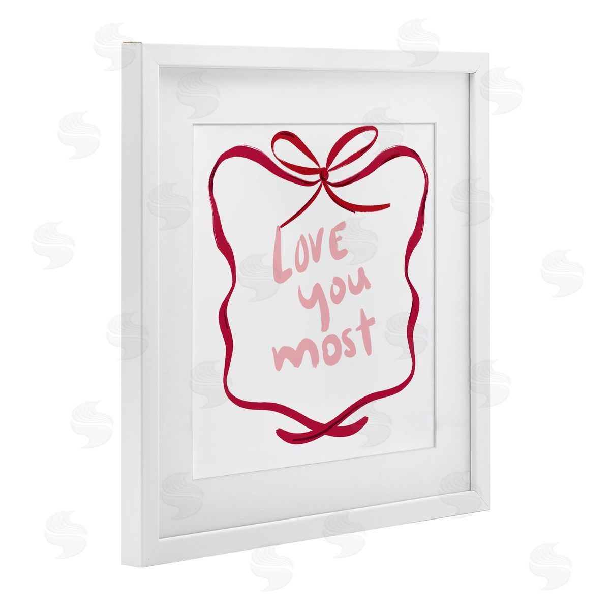 Lucille Price Love You Most in Ribbon Canvas Wall Art Print