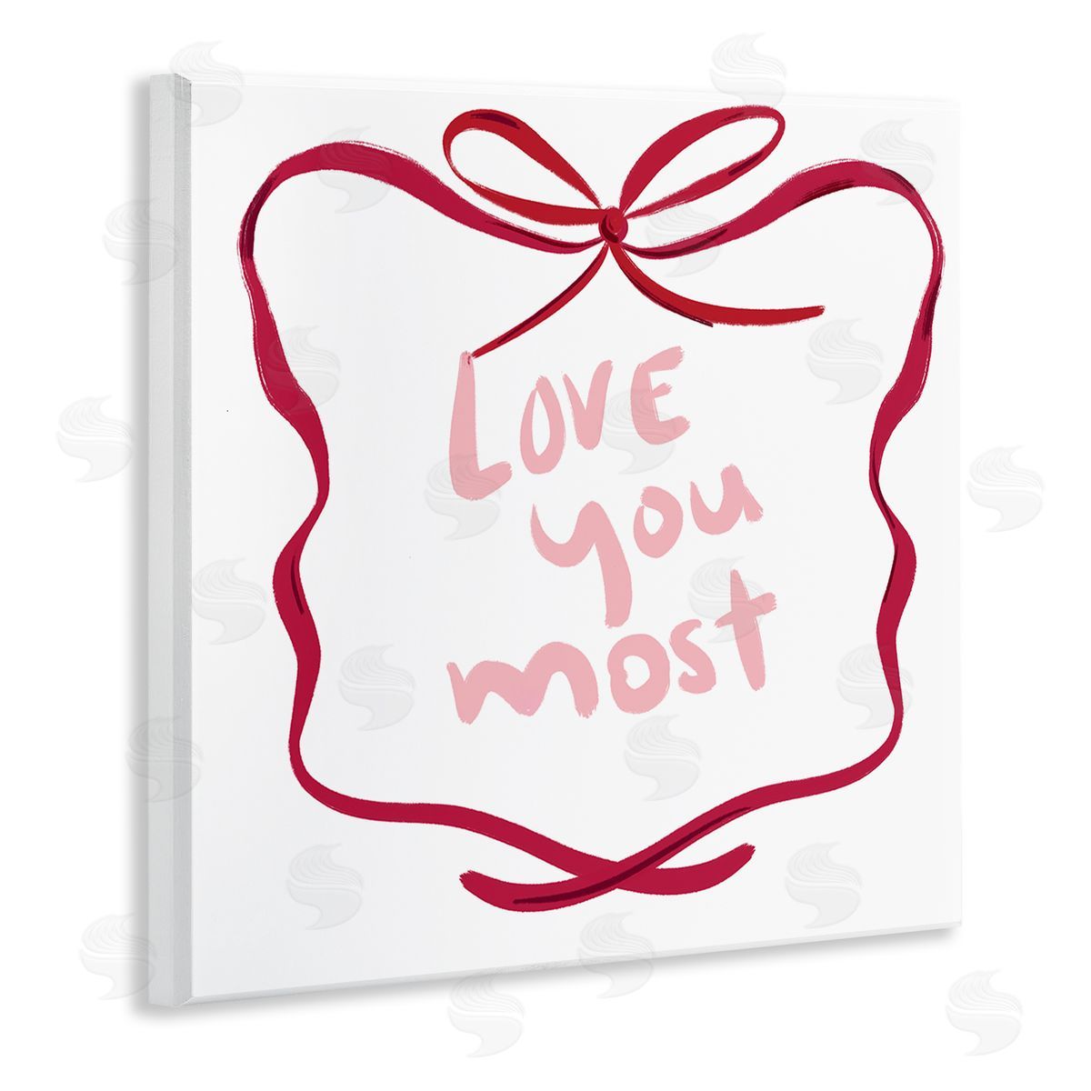 Lucille Price Love You Most in Ribbon Canvas Wall Art Print