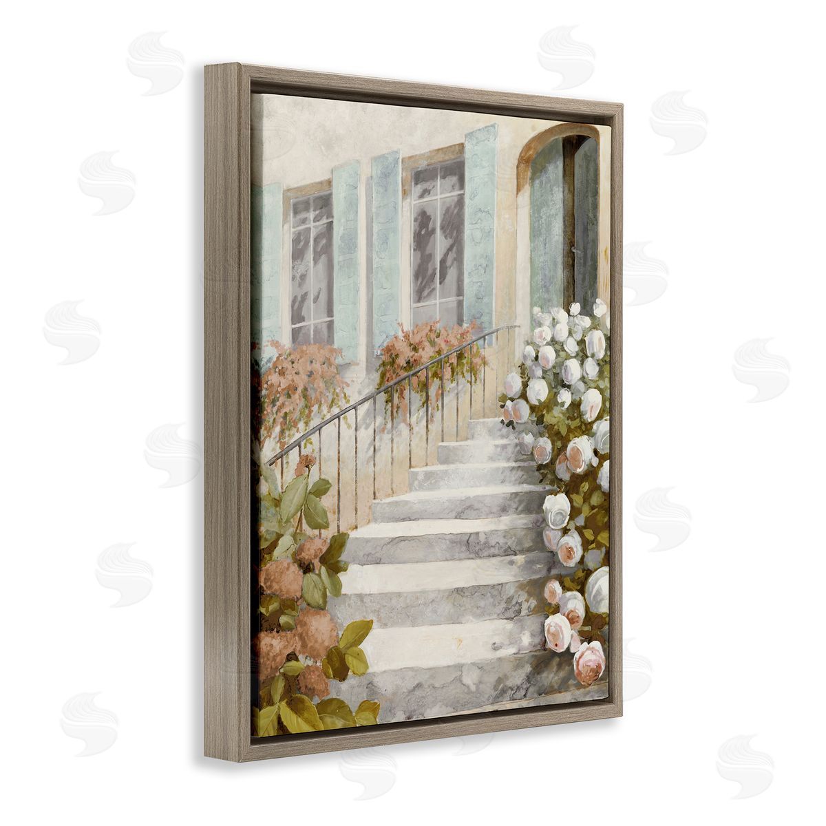 LORENZO COLLECTIVE Floral Entry Stairs Canvas Wall Art Print