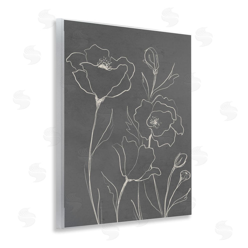 Elizabeth Medley | Gray Poppies Outline