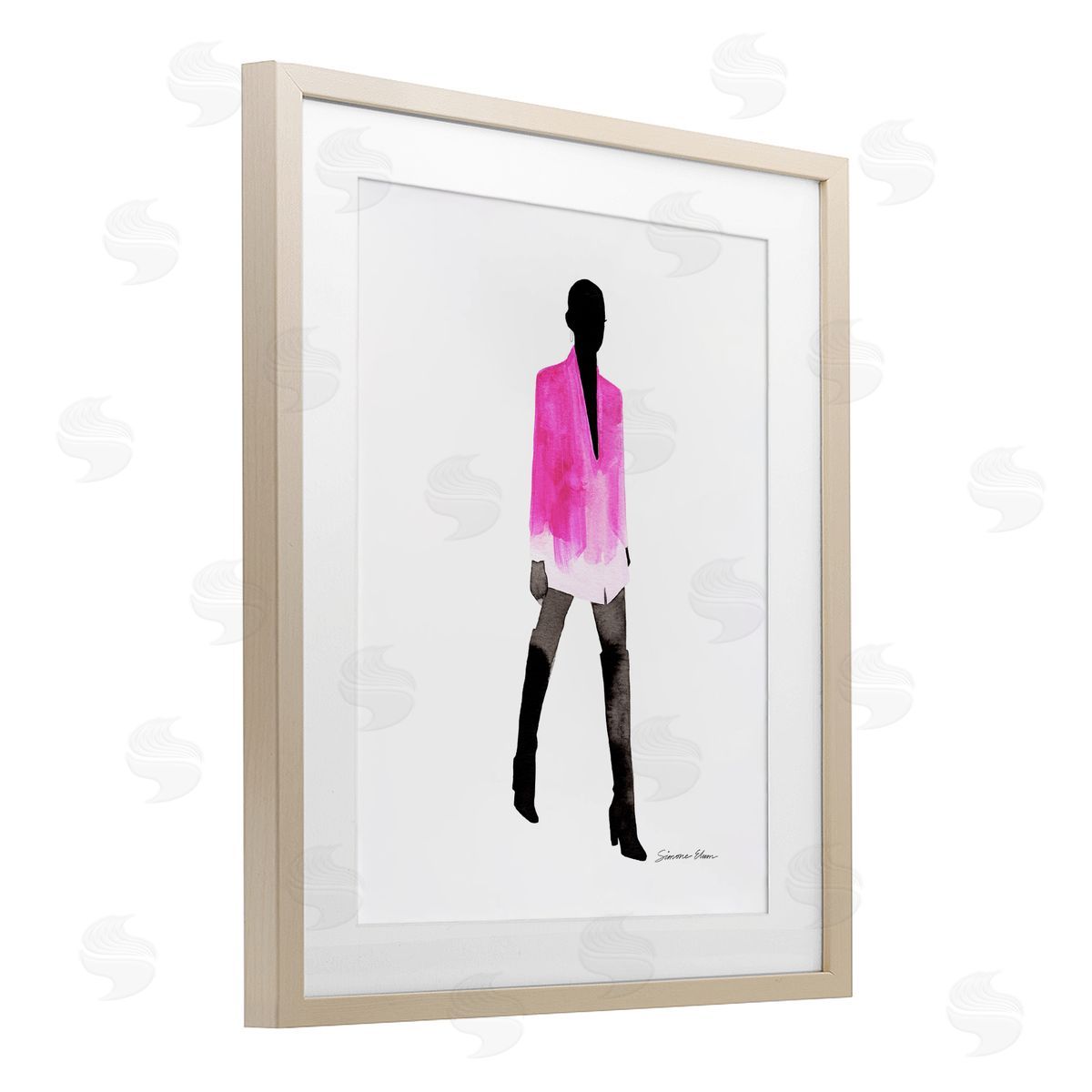 Simone Elum Girl In Pink Jacket Canvas Wall Art Print