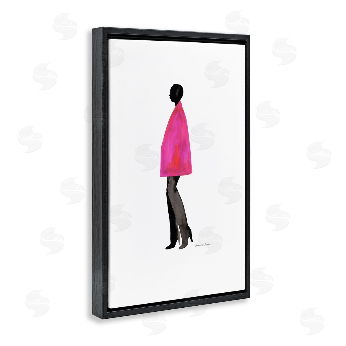 Simone Elum Fuchsia Pink Coat Canvas Wall Art Print