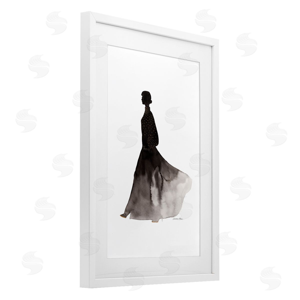 Simone Elum Covered In Gold Silhouette Canvas Wall Art Print