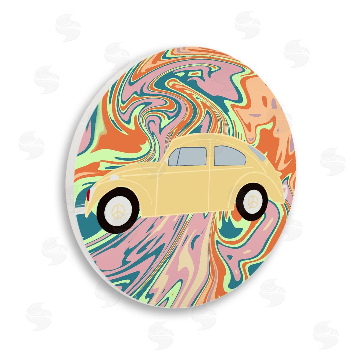 Ashley Singleton Groovy Swirl Car Wall Plaque Art Print