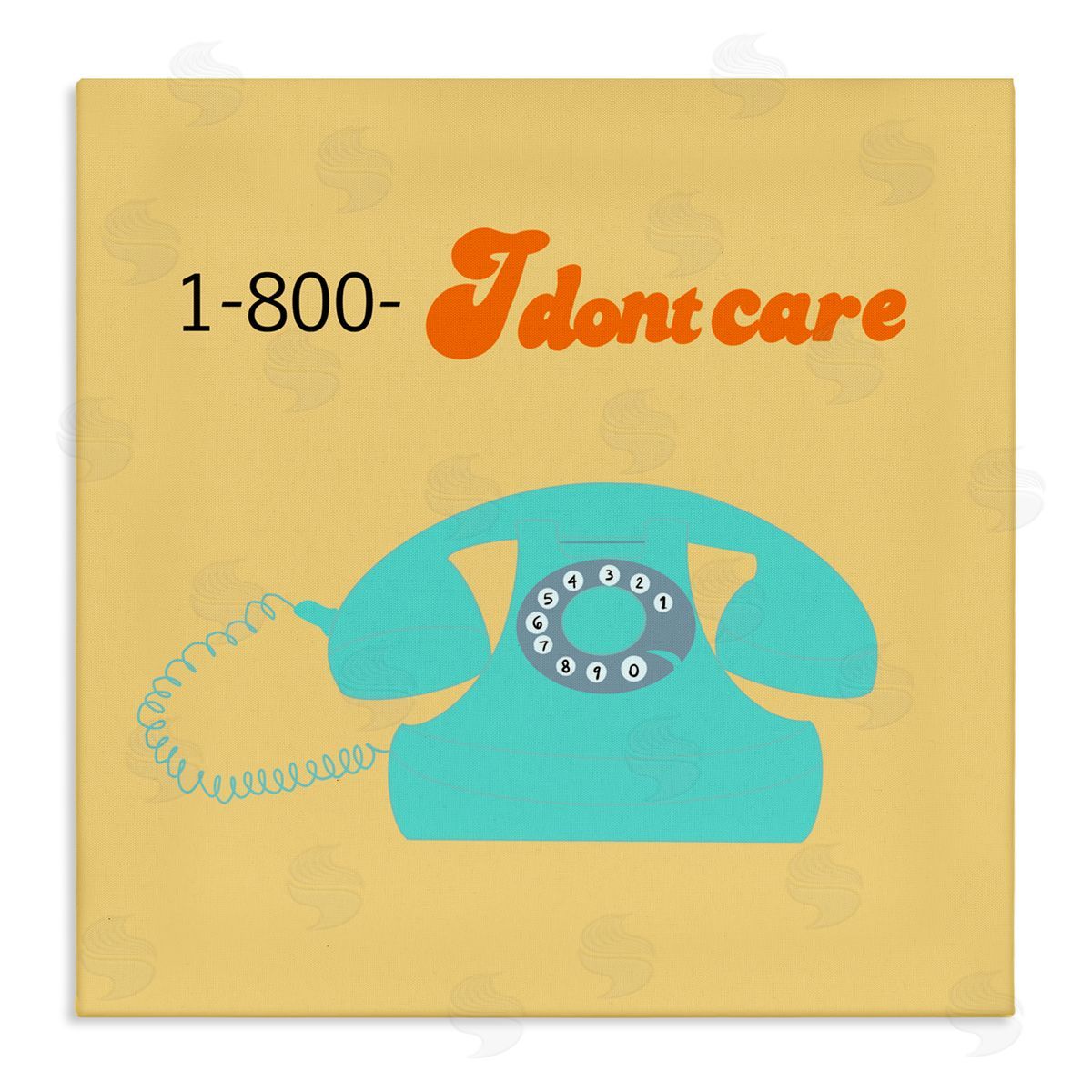 Ashley Singleton I Don't Care Retro Phone Canvas Wall Art Print