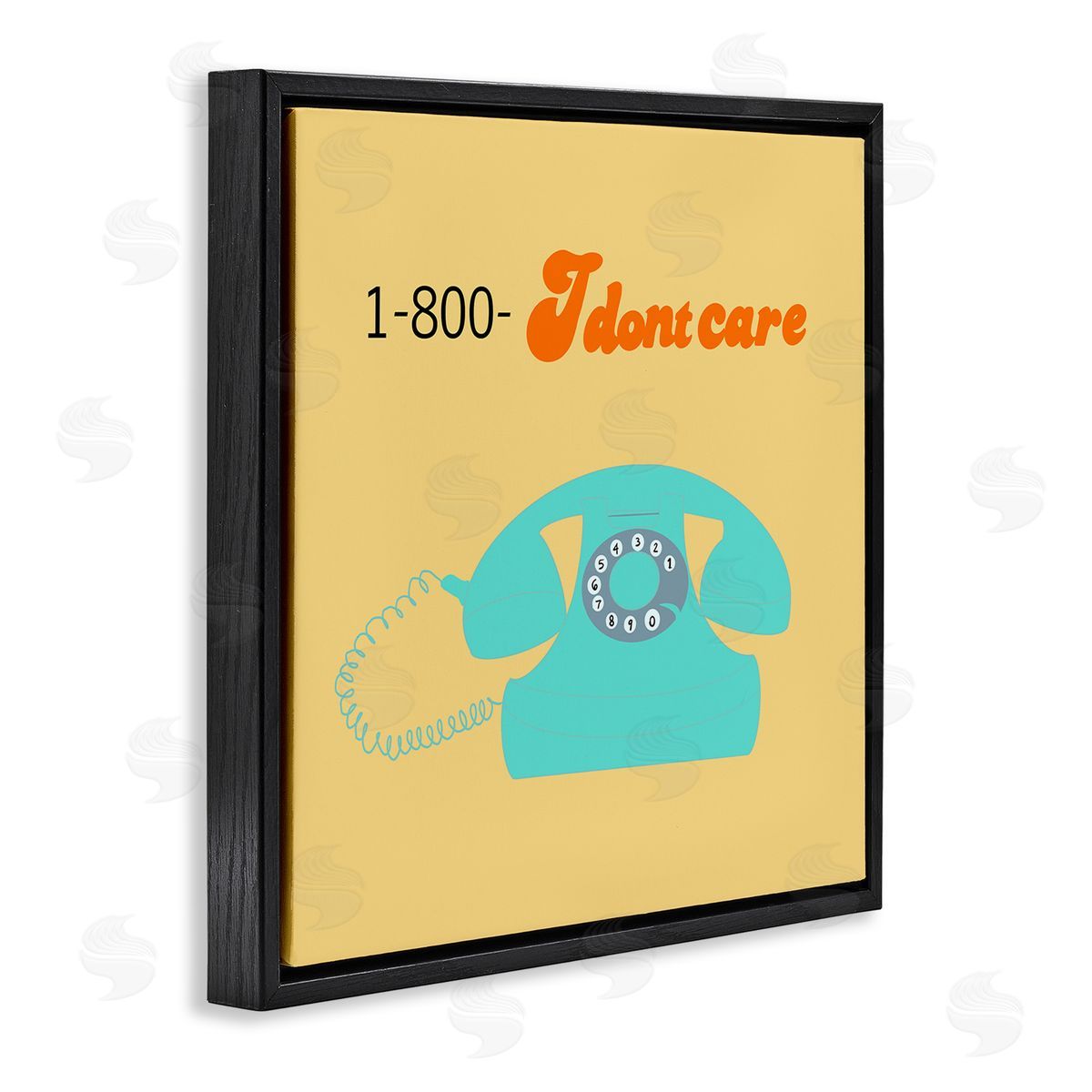Ashley Singleton I Don't Care Retro Phone Canvas Wall Art Print