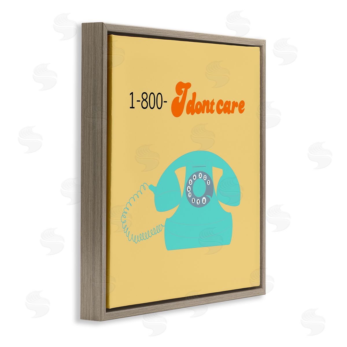 Ashley Singleton I Don't Care Retro Phone Canvas Wall Art Print