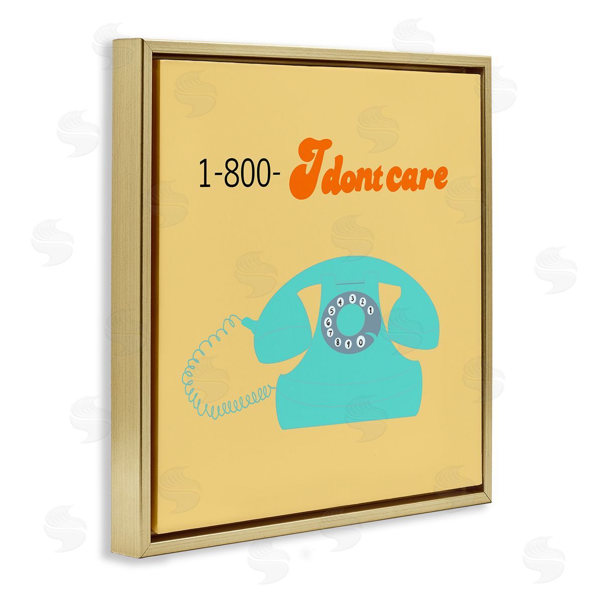 Ashley Singleton I Don't Care Retro Phone Canvas Wall Art Print
