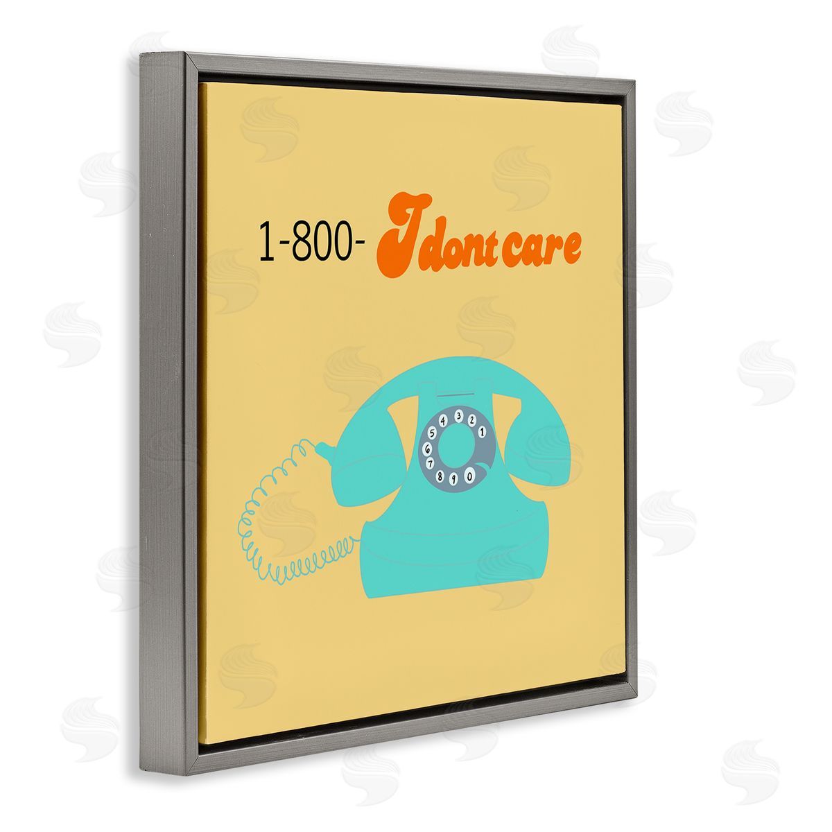 Ashley Singleton I Don't Care Retro Phone Canvas Wall Art Print