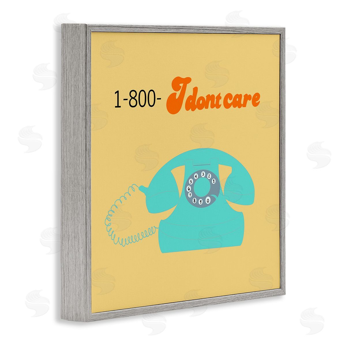 Ashley Singleton I Don't Care Retro Phone Canvas Wall Art Print