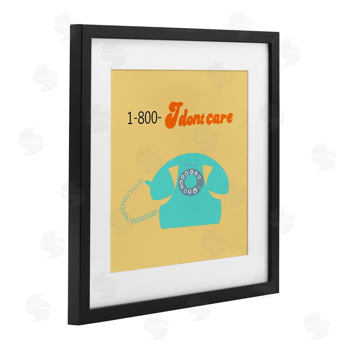 Ashley Singleton I Don't Care Retro Phone Canvas Wall Art Print