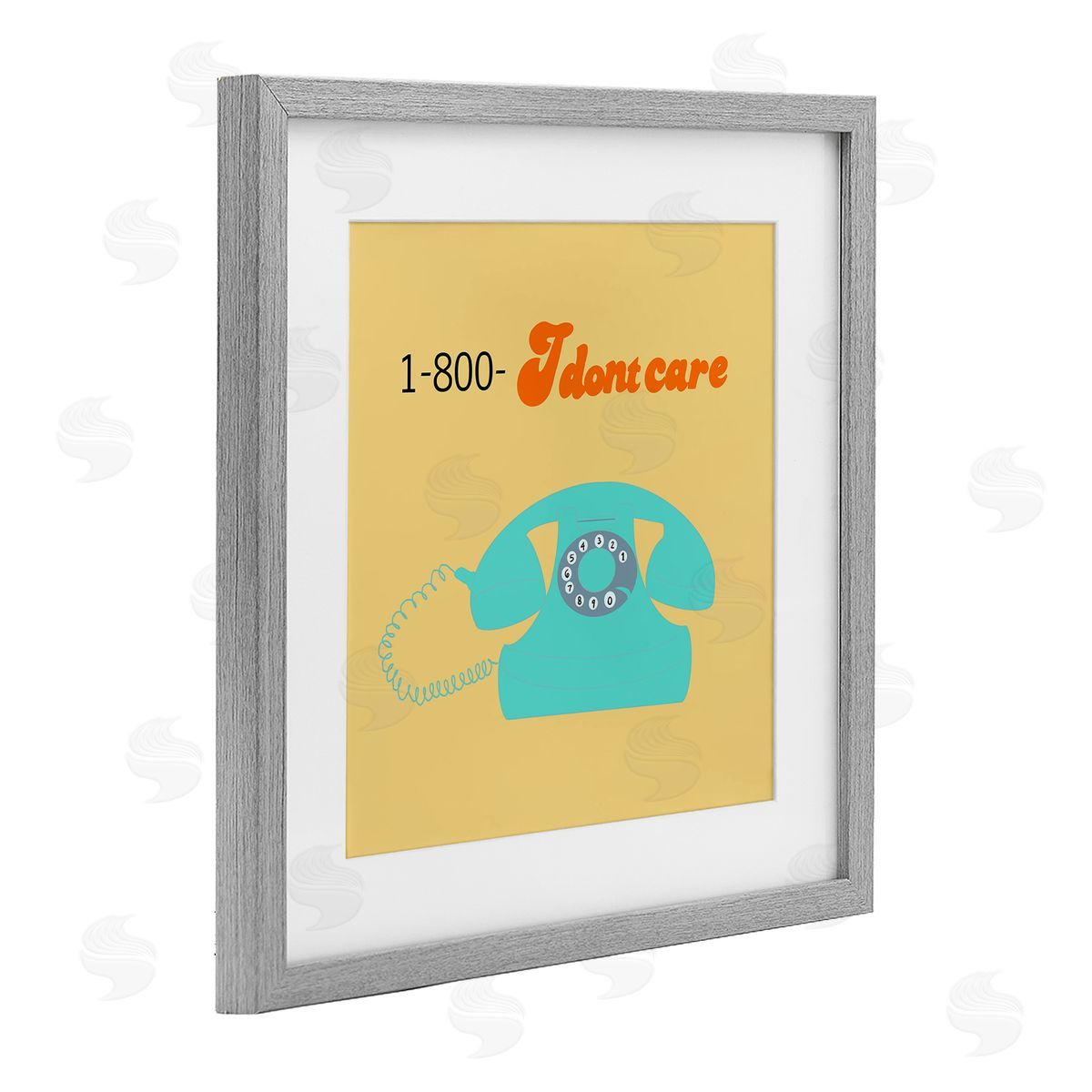 Ashley Singleton I Don't Care Retro Phone Canvas Wall Art Print