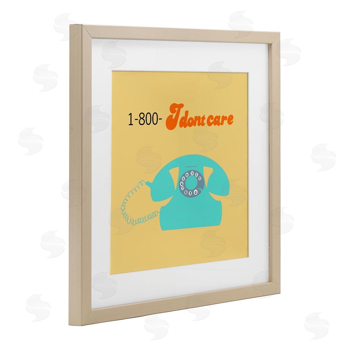 Ashley Singleton I Don't Care Retro Phone Canvas Wall Art Print