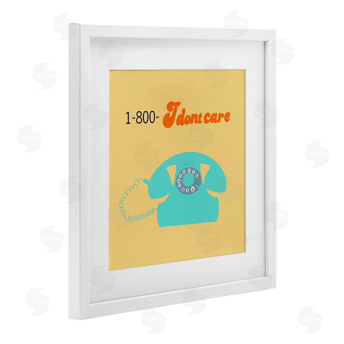 Ashley Singleton I Don't Care Retro Phone Canvas Wall Art Print