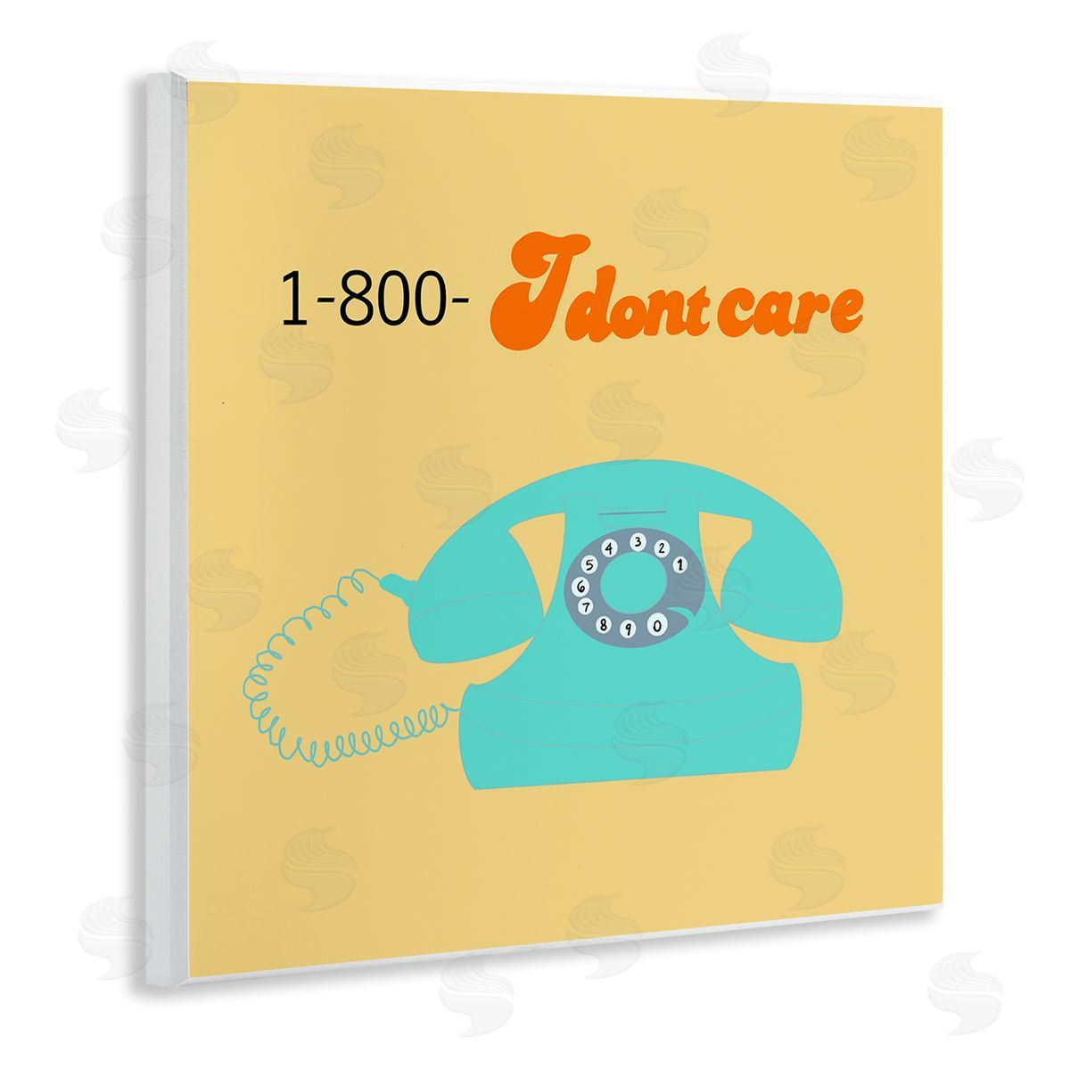 Ashley Singleton I Don't Care Retro Phone Canvas Wall Art Print