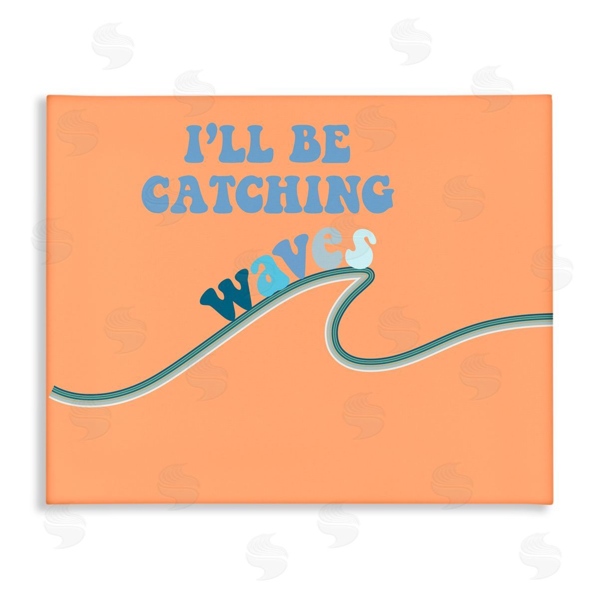 Ashley Singleton I'll Be Catching Waves Retro Canvas Wall Art Print
