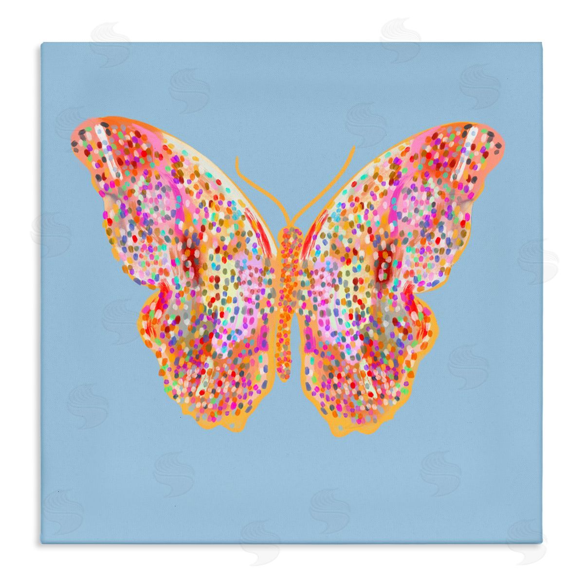 Ashley Singleton Speckled Glitzy Butterfly Canvas Wall Art Print
